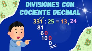 Divisiones con cociente decimal | Video educativo para niños.