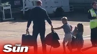William, Kate & kids take £73 FlyBe flight after Harry and Megs get criticised over private jets