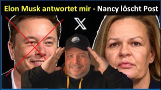 Elon Musk antwortet mir und Nancy löscht den Post - Unfassbar