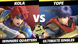 4o4 Smash Night 43 Winners Quarters - Kola (Roy) Vs. Tope (Ike) SSBU Ultimate Tournament