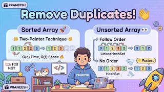 Remove Duplicates from Array | Sorted & Unsorted (2 Best Methods) 🚀