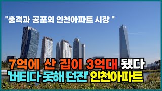 인천아파트 7억에 산 집이 3억 됐다. 역대급 하락 곧 있으면 반값 아파트 나오겠습니다. 부동산전망 반토막 마피 인천집값 집값전망 연수구 송도 청라 국제신도시