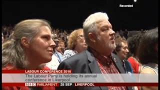 BBC Parliament Labour Conference 2016 Liverpool   Red Flag Song \u0026 Jerusalem   2016 9 28(3)