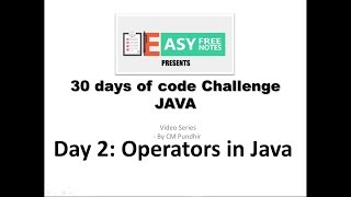 Day 2 : Operators , 30 days of code Challenge(Hackerrank) in JAVA #easyfreenotes