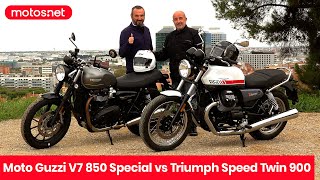 🔥Moto Guzzi V7 850 Special vs Triumph Speed Twin 900 / Prueba comparativa \