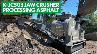 Komplet K-JC503 Jaw Crusher Processing Asphalt and Concrete From Parking Lot To Be Recycled On-Site