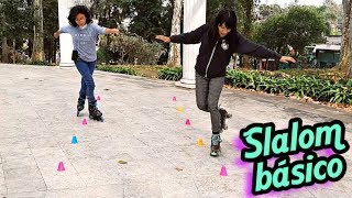 Trucos slalom básico -  línea y quads //  Basic slalom tricks for inline and quad skates