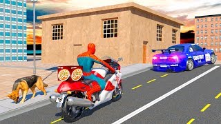Bike racing games - Spider Hero Pizza Delivery - Gameplay Android free games