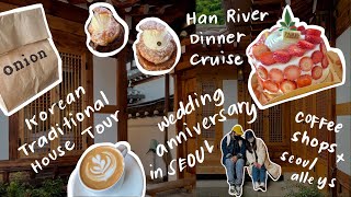 Cozy Hanok Stay in Seoul Anniversary Adventure 🇰🇷 | Hanok Village, Coffee Shops \u0026 Han River Dinner