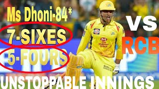 MS Dhoni Unstoppable Innings 84* Not out Vs RCB in Chinnaswamy stadium...Ms Dhoni Lovers..