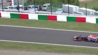 F1 2013 Japanese GrandPrix suzuka FP1 Vettel\u0026Webber ホームストレートからS字