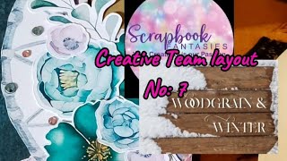 Scrapbook Fantasies CT Layout No 7 \u0026 Woodgrain \u0026 Winter Dec Hop #scrapbooklayout