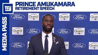 Prince Amukamara's Emotional Retirement Speech | New York Giants