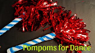 Pompoms for annual day girls dance 💃with fringe curtains / How to make pompoms easy way cheer leader