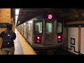 irt eastern pkwy line 2 lcl and 4 exp trains end begin service with 3 lcl trains @ utica ave