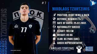Nikolaos Tzortzinis - Right Wing & Back - HC PAOK - Highlights - Handball - CV - 2022/23