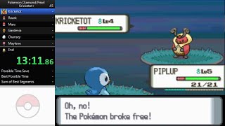 Pokemon Diamond Kricketot+ Speedrun in 4:22:58 [World Record]