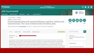 PsycArticles Tutorial
