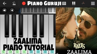 Zalima Piano Tutorial/Lesson (Raees) | Shahrukh Khan | Mobile Perfect Piano Notes - Piano Guruji