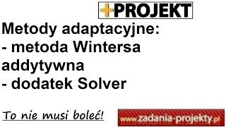 Metody adaptacyjne - metoda Wintersa addytywna wykres dopasowania Solver