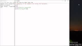 In Python swapping of two number not using third variable | IDLE SHELL | full code with output