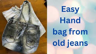 പഴയ ജീൻസ് വെറുതെ കളയല്ലേ //Easy hand bag from old jeans//DIY