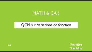 MCQ on function variations