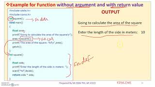 MODULE 4 - TOPIC 5 - FUNCTION WITHOUT ARGUMENT & WITH RETURN VALUE