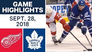 NHL Pre-season Highlights | Red Wings vs. Maple Leafs - Sept. 28, 2018