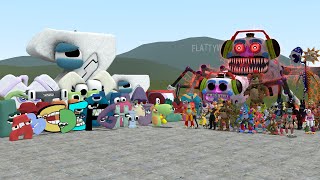 ALL ALPHABET LORE FAMILY VS ALL FNAFs 1-9 SECURITY BREACH ANIMATRONICS In Garry's Mod!