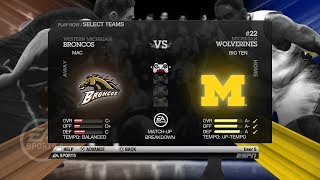 NCAA Basketball 14 (Rosters Updated For 2018 2019 Season) Western Michigan vs Michigan