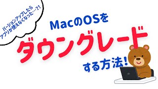 【バージョンをもとに戻したい方は必見】MacのOSをダウングレードする方法【SSDで解説】