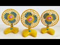 Memasang baterai Tiga kipas angin mini Fan baru warna kuning biru