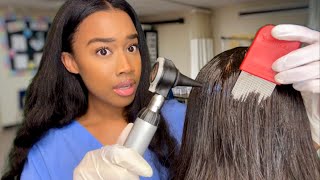 ASMR School Nurse Lice Check Role-play The Whole School Is Infested! 🪲🔦 Lice Check Removal ASMR