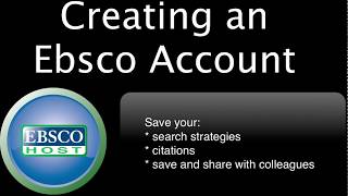 Creating an EBSCO Account