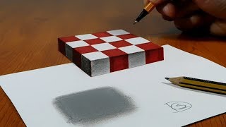 3D Trick Art on Paper, Floating chess