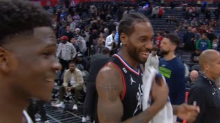 Anthony Edwards is that funny he had Kawhi Leonard laughing 😂