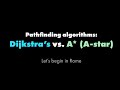 Pathfinding algorithm comparison: Dijkstra's vs. A* (A-Star)