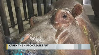 Paintings by 'Karen the Hippo' help raise money for BioPark
