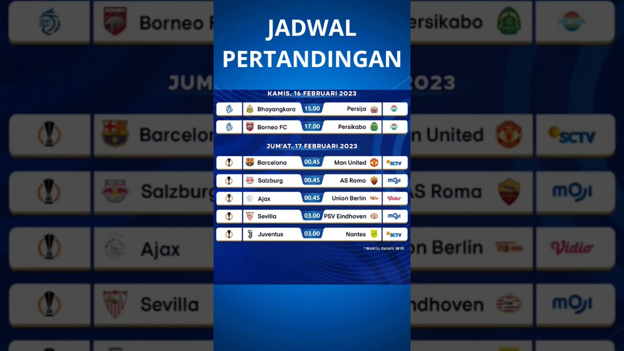 Jadwal Bola Hari Ini #shorts #bola #manutd #barcelona #jadwal - YouTube