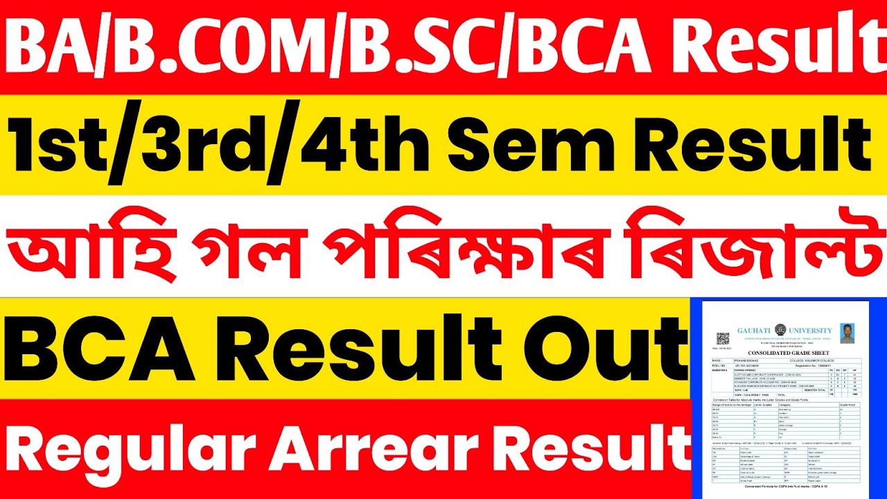 BA/B.SC/BCA 1st 3rd 4th Sem Result Out | BCA 1st 3rd Sem Result ...