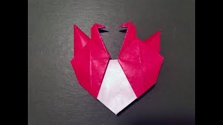 Easy Origami - Heart with Two Cranes