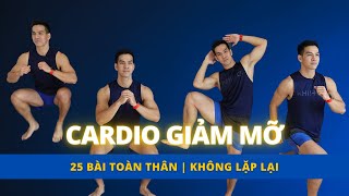 Cardio Giảm Mỡ Toàn Thân với 25 Bài Tập | Không Lặp Lại | Hubert Cu #28