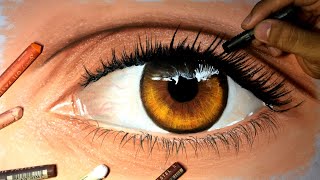 How to Draw REALISTIC EYE using Oil Pastel