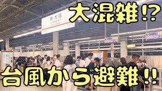 終日運休の直前に東海道新幹線\