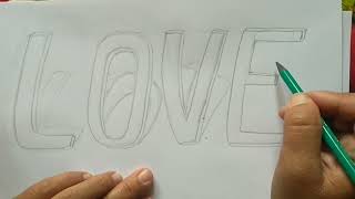 3d Drawing I Love You On Paper - Writing Styles Easy||Draw a Love Note\нарисовать любовную записку