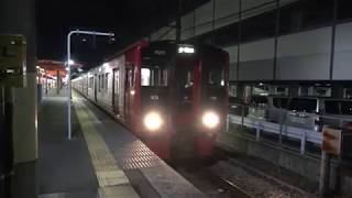 【1080p60fps】夜に響くGTO-VVVFサウンド！JR九州813系 4257M 快速 久留米 発車シーン in JR二日市駅 2018/5/19