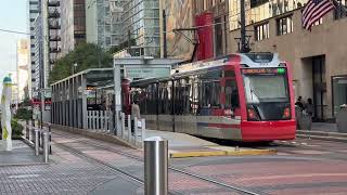 Houston, Texas, Metrorail Entering Main St., Square the Northbound