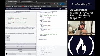 freeCodeCamp JavaScript Algorithms & Data Structures, Basic JavaScript, Steps 76 - 81