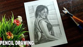 How to draw a female portrait Realistic drawing with graphite india woman portrait drawing